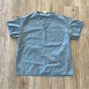 Unisex Medline Blue Short Sleeve Scrub Top - 610NTZM-CM - M